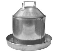 Chicken Drinker Traditional Galvanised Steel Drinker, 9L Capacity with Handle for Hens, Ducks, Geese - Two Gallon