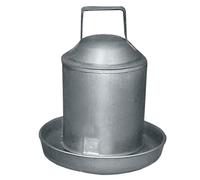 Chicken Drinker Waterer Traditional Drinker, 2.3L Capacity, Galvanised Steel with Handle for Hens, Ducks, Geese - Half Gallon