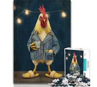 Chicken Drinking Coffee Jigsaw Puzzles for Adults 1000 Piece Puzzle,Challenging Game And Family Play for Is Ideal As A Gift for The Whole Family (75x50cm)
