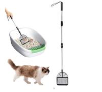 Chicken Droppings Scoop, Heavy Duty Extendable Adjustable Cat Shovel, Ergonomic Poop Pickup for Cage, Stable, Chicken Coop, Horse Box, Home