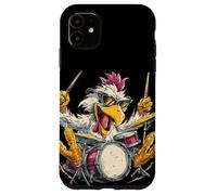 Chicken Drummer with Cool Sunglasses loves the Rhythm Case for iPhone 11