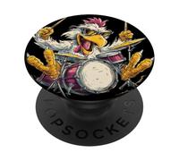 Chicken Drummer with Cool Sunglasses loves the Rhythm PopSockets Adhesive PopGrip