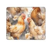 Chicken Duck Mouse Pad with Stitched Edge, Personalized Premium-Textured Computer Mouse Mat with Non-Slip Rubber Base, Waterproof Gaming Mousepad for Laptop, Office Home 8.3 x 10.3 in
