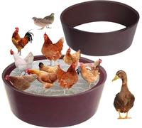 Chicken Dust Bath Sand Bathtubs, Bottomless Construction, PE Environment, Sand Bath for Chickens, Chicken Coop Cleaning Container, Container for Chicken Coop Lime, Essential Chicken (Brown)