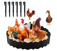 Chicken Dust Bath Tub 36'' Dia x 5.5'' H Bottomless Design Round Adjustable Chicken Coop Cleaner Container Dust Bath for Farms, Lawn, Yard and Ducks, Quails