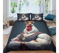 Chicken Duvet Cover Sets 3D Printed Animal Quilt Cover Set 3 Pieces Bedspread Bedroom Bedding Double Bed Set Double（200x200cm）