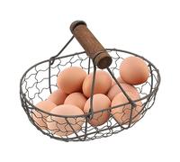 Chicken Egg Basket, 1PC Wire Egg Basket, Chicken Wire Egg Baskets With Wooden Handle, Chicken Egg Basket Egg Storage Basket Easter Egg Basket