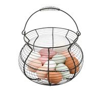 Chicken Egg Basket - 20 x 15 cm Large Egg Collection Basket, Vintage Woven Wire Holder with Handle, Chicken and Duck Wire Holder for Kitchen, Picnic, Farm, Harvest, Easter, Christmas, and Vegetables
