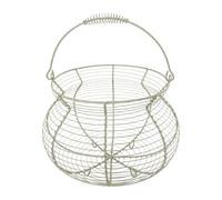 Chicken Egg Basket - 20x15cm Egg Collecting Basket, Vintage Woven Wire Holder, With Handle Chicken And Duck Wire Holder For Kitchen Picnic Farmhouse Harvest Easter Christmas Fruit Vegetable