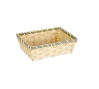 Chicken Egg Holder Simple Woven Basket Rectangle Wicker Bread Handmade Square Home Shop Display Egg Storage(23x17x7cm)