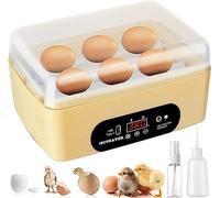 Chicken Egg Incubator, Automatic Egg Hatching Incubator,4-6 Mini Eggs Poultry Hatcher with Temperature Control Humidity Display for Hatching Chicken Quail Duck Bird Eggs