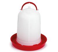 Chicken feeder 1kg 3kg 6kg & drinker/waterer 1L 3L 6L Poultry Hen Bird Red feed water containers accessories (6 litre drinker)