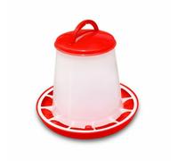 Chicken feeder 1kg 3kg 6kg & drinker/waterer 1L 3L 6L Poultry Hen Bird Red feed water containers accessories (3kg feeder)