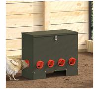 Chicken Feeder 2pc Olive Green Cold-Rolled Steel 60.5x29x51cm Durable OutdoorUse
