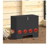 Chicken Feeder Black 60.5x29x51cm Cold-Rolled Steel Weatherproof Indoor/Outdoor