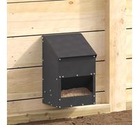 Chicken Feeder Black Cold Rolled Steel 21x16x33cm 3kg Weather-resistant Durable