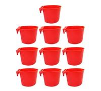 Chicken Feeder - Chicken Water Cups, 10PCS Chickens Water Cups, ABS Red 8oz Feeding Bowl Bird Food | Hangable Wide Mouth Bird Feeder & Watering Cup For Farm Coop Poultry Cooperative Farm
