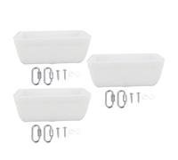 Chicken Feeder, Large Capacity Hanging Plastic Poultry Feeder Trough, Space Saving Design for Chicken, Duck, Piglet, Sheep, Dog and Other Livestock (White)