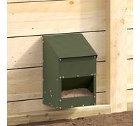 Chicken Feeder Olive Green 21x16x33cm Cold-Rolled Steel 3kg Weatherproof Outdoor