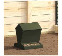 Chicken Feeder Olive Green Cold-Rolled Steel 40x40x45cm Weatherproof Outdoor Use