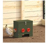Chicken Feeder Olive Green High-Grade Steel 40.5x25x38cm 2pcs Indoor Outdoor
