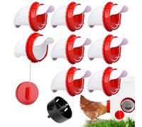 Chicken Feeder Port Kit -8 Pack Automatic Poultry Feeder Cups for Buckets & Bins, No Waste Rainproof DIY Chicken Feeders for Hens, Ducks & Other Poultry