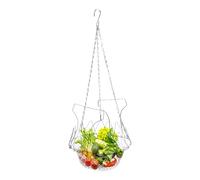 Chicken Feeder - Poultry Feeder Basket,Foldable Metal Veggie Holder Basket, Hen Food Rack for Coop Farm Pasture Feeding Station
