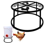 Chicken Feeder Stand - Iron 29x29x18cm Black | Chicken Water Feeders with Sturdy Metal Stand, Indoor Outdoor Port, Poultry Feeding Accessory | Coop,