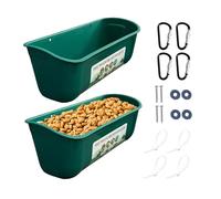 Chicken Feeder with Fence, Chicken Feeder, 2 ., Goat Feeder and Duck Drinker, No Waste, Poultry Container with Clip, Fence Feeder