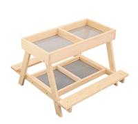 Chicken Feeder Wooden Rooster Feeding Table