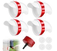 Chicken Feeders No Waste Automatic Chicken Feeder DIY Automatic Poultry Feeder with Hole Saw Gravity Feed Kit Ports for Buckets Barrels Bins Troughs 4 Pcs