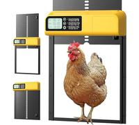 Chicken Flap, Automatic Chicken Flap with Timer and Anti-Clamp, Aluminium Chicken Flap Automatic, Electric Chicken Flap Battery Operated, Chicken Door LED Screen for Safe Chicken Keeping