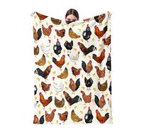 Chicken Fleece Plush Blanket Funny Rooster Lightweight Throw Blanket for Couch Bed Chicken Room Decor Fuzzy Super Soft Blankets for Kids Adults Women 50"x60" (Chicken, 50"x60")