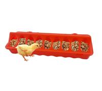 Chicken Food Dispenser - Chicken Coop Feeder | Tray Equipment Dish with Holes for Farms Pigeon Quails Birds Home Outdoor Indoor Use