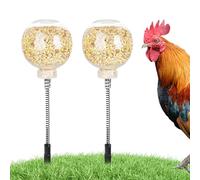 Chicken Food Dispenser, Chicken Coop Feeder with Stake | Refillable Movable Hens Trough for Farm Garden Training Exercise Backyard