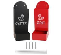 Chicken Food Feeder - Chicken Oyster Shell Feeder | Set of 2 Oyster Shell and Grit Feeders, Easy-to-Use Design Poultry Feeding Equipment, Pet Supplies, Coop Accessories for Hens Ducks