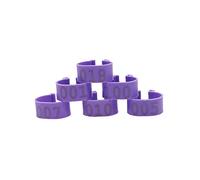 Chicken foot ring Diameter 16Mm No Words Leg Ring Chicken Logo Buttoned Foot Ring Red 100Pcs(Purple)