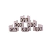 Chicken foot ring Diameter 16Mm No Words Leg Ring Chicken Logo Buttoned Foot Ring Red 100Pcs(White)