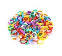 Chicken Foot Ring ID2.0~2.4cm Adjustable Size Poultry Leg No Number Buckle Ring Plastic Chick Duck Goose Poultry Feeding 35 Pcs(Mixed colors)