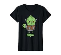 Chicken Frankenstein Bruh Halloween Value Graphic T-Shirt, Women, Black, S