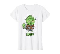 Chicken Frankenstein Bruh Halloween Value Graphic T-Shirt, Women, White, S