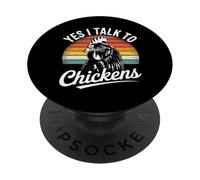 Chicken Funny Yes I Talk To Chickens Animal PopSockets Adhesive PopGrip