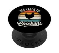 Chicken Funny Yes I Talk To Chickens Animal PopSockets Adhesive PopGrip