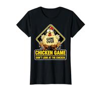 Chicken Game Don't Look At The Chicken - Funny Chicken Joke Value Graphic T-Shirt, Women, Black, S