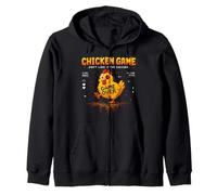 Chicken Game Don't Look at The Chicken Funny Farmer Chicken Zip Hoodie