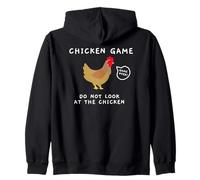 Chicken Game Don't Look At The Chickens Funny Cool Joke Zip Hoodie