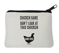 Chicken Game Don't Look At This Chicken Neoprene Coin Purse Pouch 10x11cm White