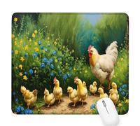 Chicken Gaming Mouse Pad,Animal Mouse Pad 320x260x3mm Mousepad Small Size Stitched Edge,Waterproof Non-Slip Rubber Base Mousemat Improves Accuracy and Speed,Desk Mat Laptop for Office and Home D-605