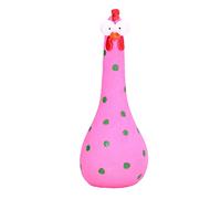 Chicken Garden Decoration, Big Eye Long Neck Chicken Statue, Silly Chicken Decor, Resin Rooster Statues Ornaments Decorative, Hand Crafted Resin Animal Garden Statues for Garden Yard Art(Pink)