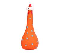 Chicken Garden Decoration, Big Eye Long Neck Chicken Statue, Silly Chicken Decor, Resin Rooster Statues Ornaments Decorative, Hand Crafted Resin Animal Garden Statues for Garden Yard Art(Orange)